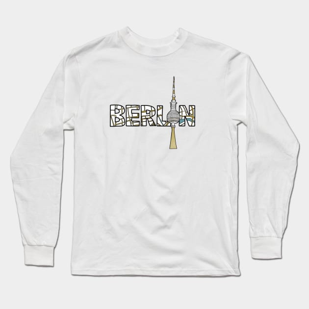 Berlin TV Tower Long Sleeve T-Shirt by Claudia-Brueggen